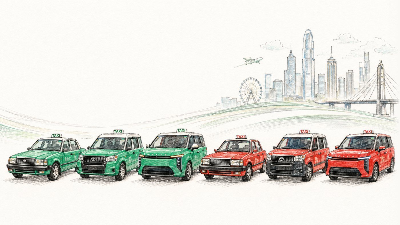 手繪百搭的車隊 hand-drawn AnyCab fleet sketch